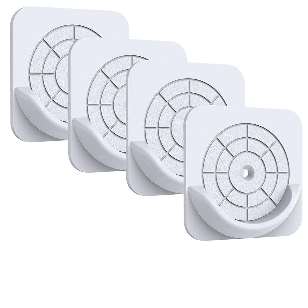 KHKFY 4-Pack Adhesive Shower Curtain Rod Holder Waterproof ABS Stick-On Tension Wall Mount Bracket in Clear (1)
