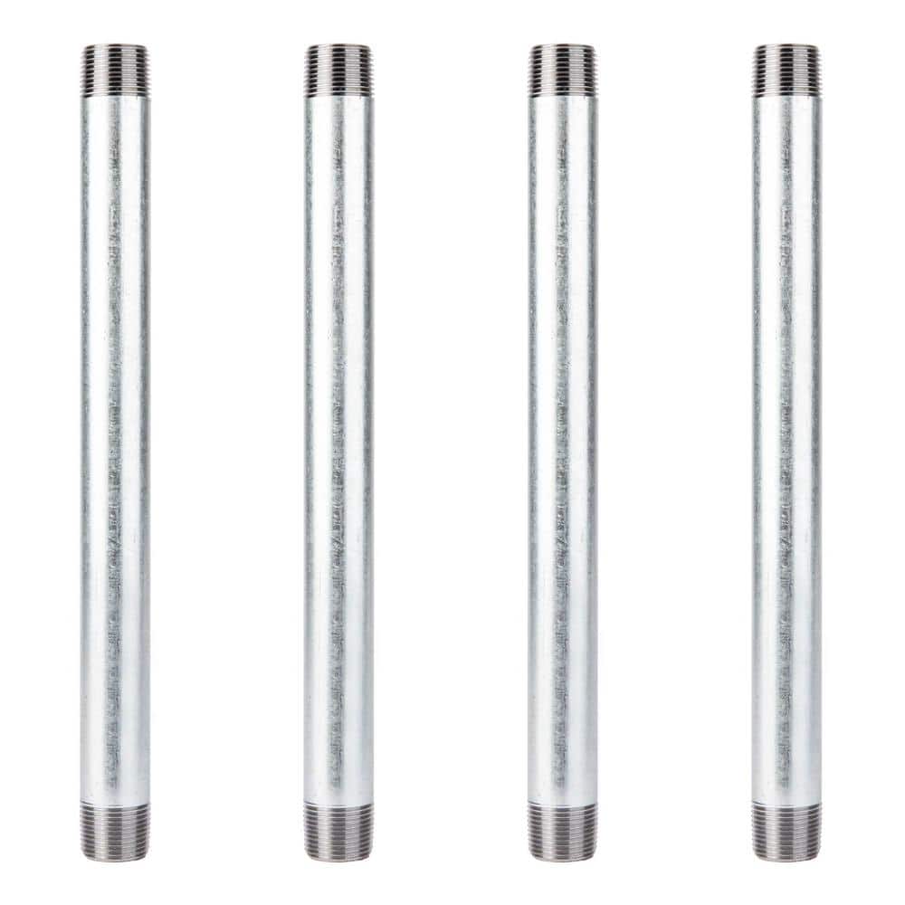PIPE DECOR 3/4 in. x 12 in. Galvanized Steel Nipple (4-Pack) (1)