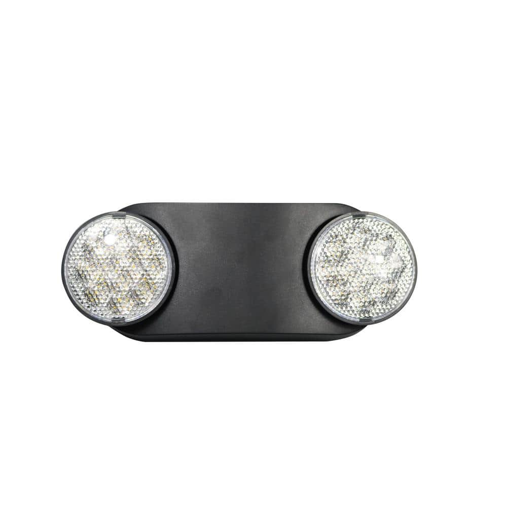 Commercial Electric 1-Pack 11-Watt Equivalent Oval Integrated LED Black Emergency Light with Ni-Cad 3.6-Volt Battery (2)