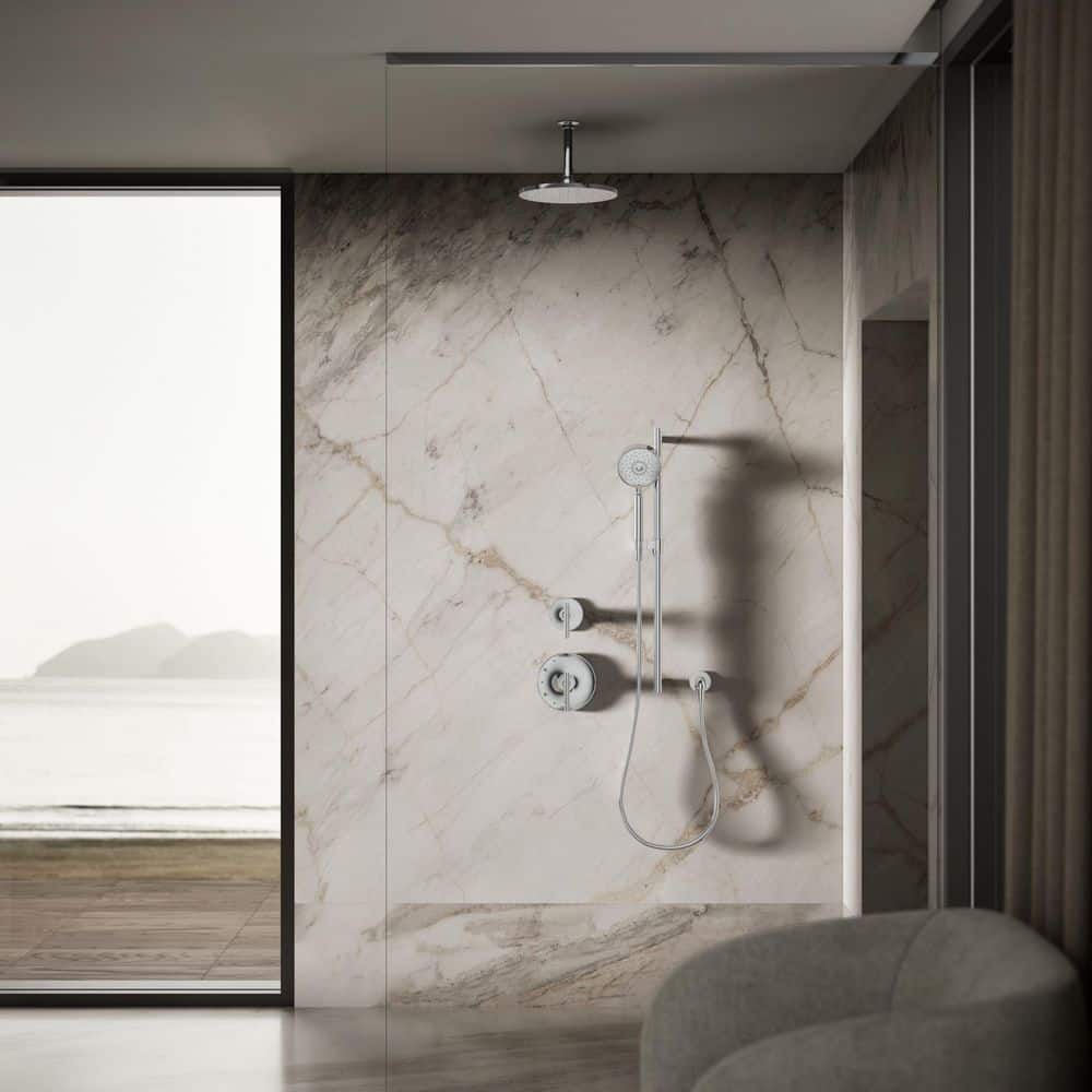 KOHLER Contemporary 1-Spray Patterns 10 in. Ceiling Mount Fixed Shower Head in Polished Chrome (3)
