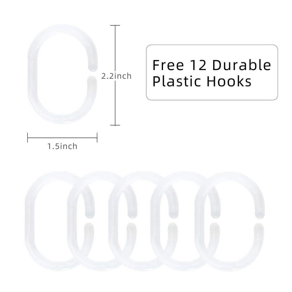 RAY STAR Raystar PEVA 70 in. x 72 in White Waterproof Shower Curtain Liner (3)