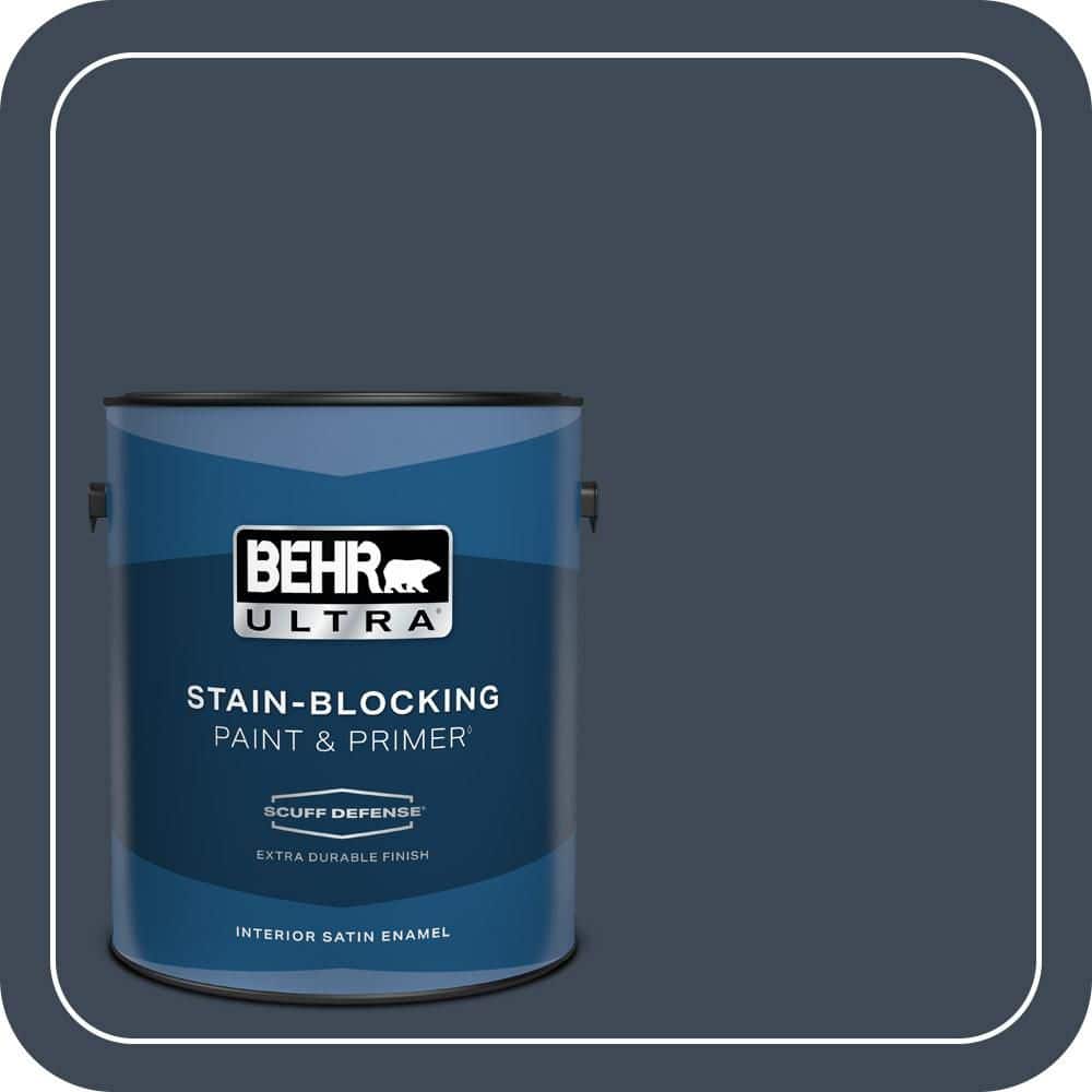 BEHR ULTRA 1 gal. #PPU14-20 Starless Night Extra Durable Satin Enamel Interior Paint & Primer