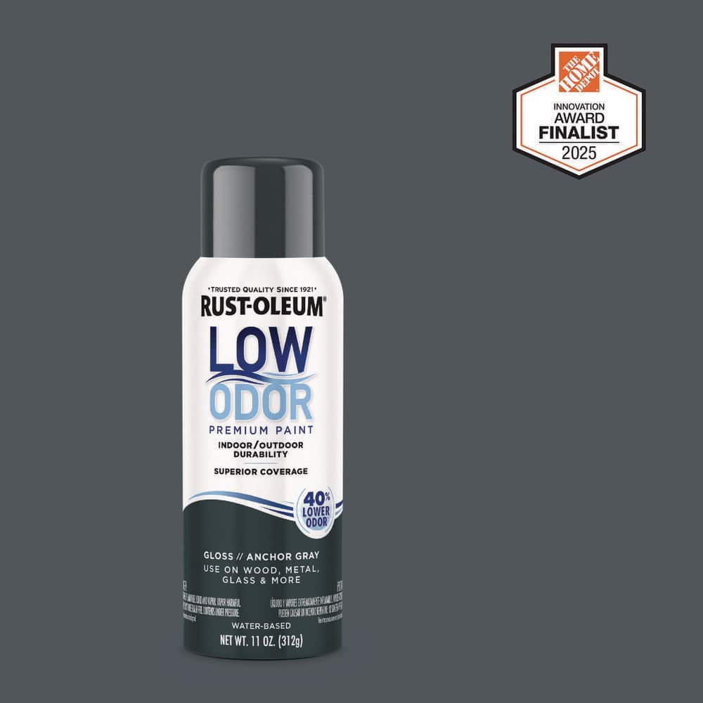 Rust-Oleum Low Odor 11 oz. Gloss Anchor Gray Low Odor Water-Based Spray