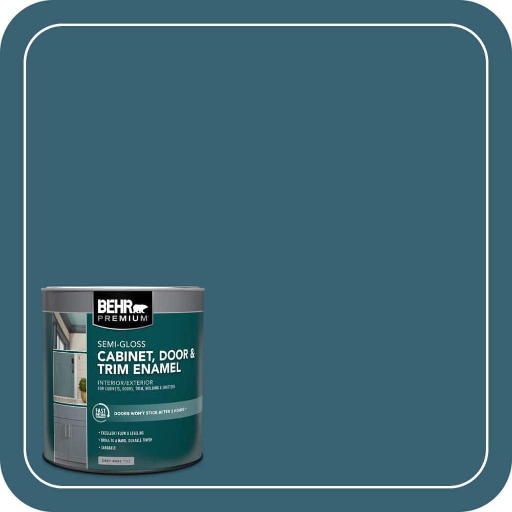 BEHR PREMIUM 1 qt. #PPU13-18 Bermudan Blue Semi-Gloss Enamel Interior/Exterior Cabinet, Door & Trim Paint
