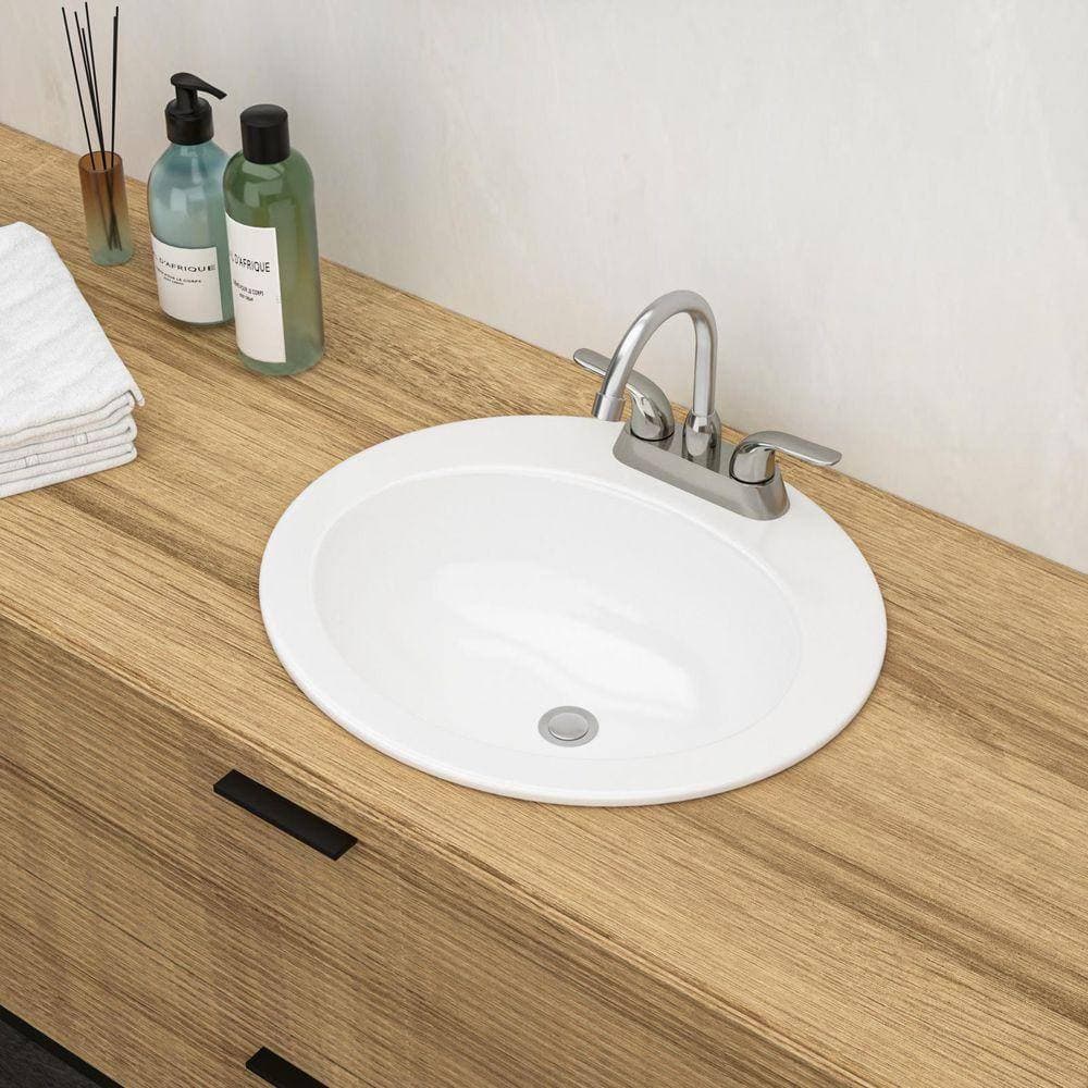 YSQCAR 20 in. Undermount Oval Bathroom Sink without Overflow Drain in White Ceramic, with 3 Faucet Holes (3)
