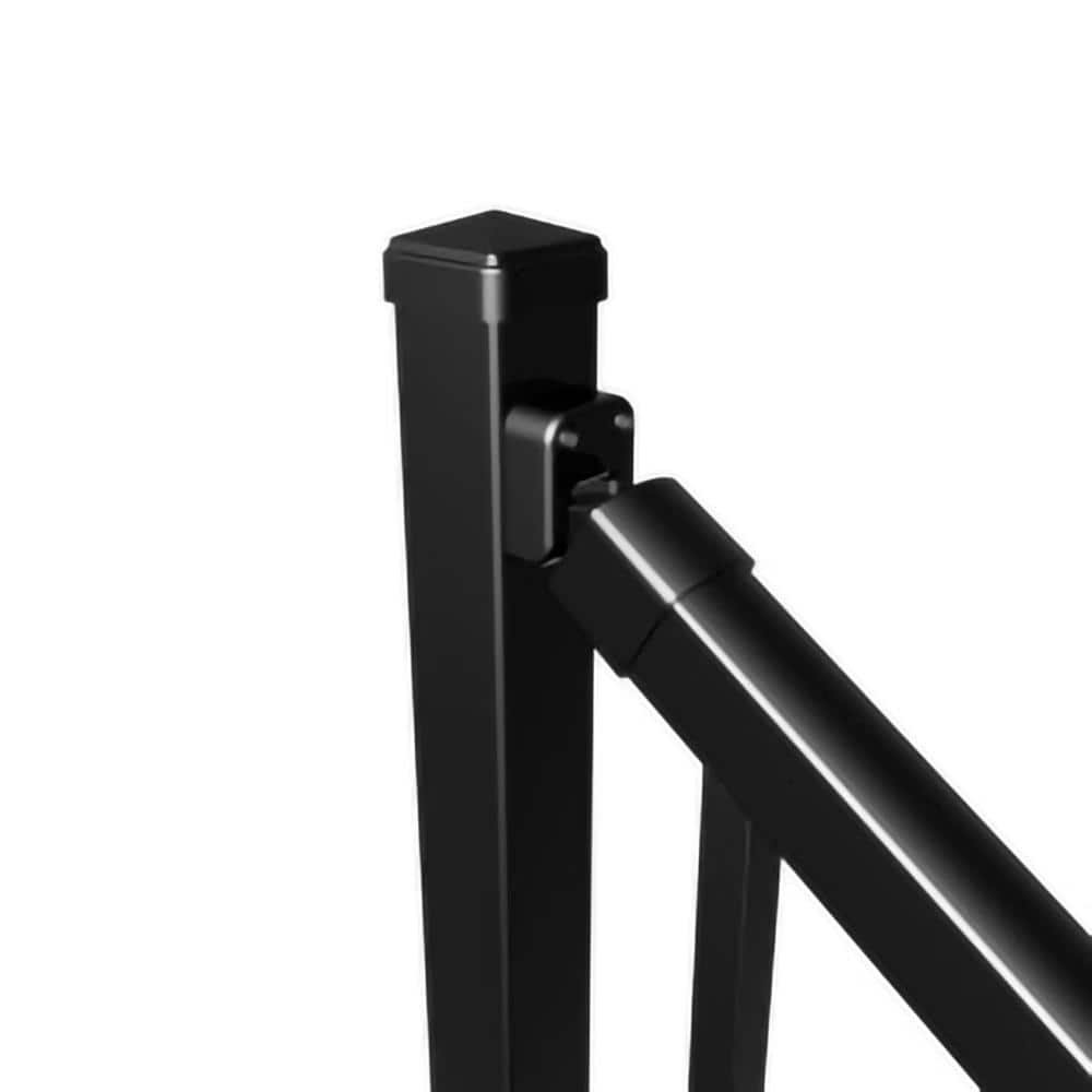 Pegatha Contemporary 8 ft x 36 in. Black Fine Textured Aluminum Stair Rail Kit (3)