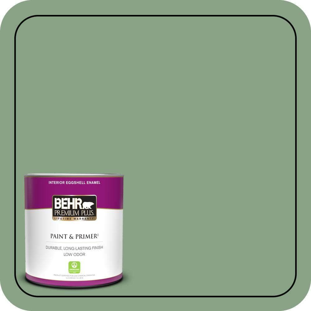 BEHR PREMIUM PLUS #S400-5 Gallery Green Enamel Low Odor & Primer