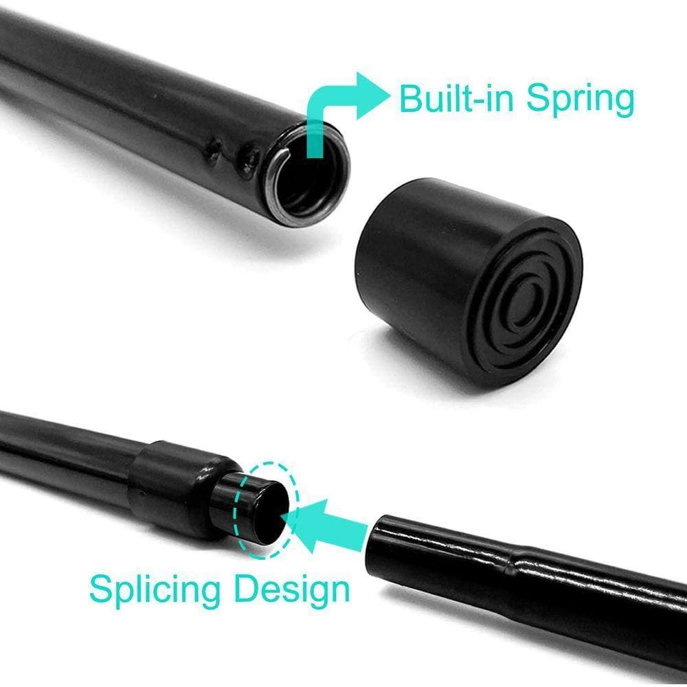 Unbranded 1-Pack Adjustable Tension, 0.80 in. W x 17.2 in. L, Rust-Resistant Black for Bathroom, Doorways, Shower Curtain Liner (2)