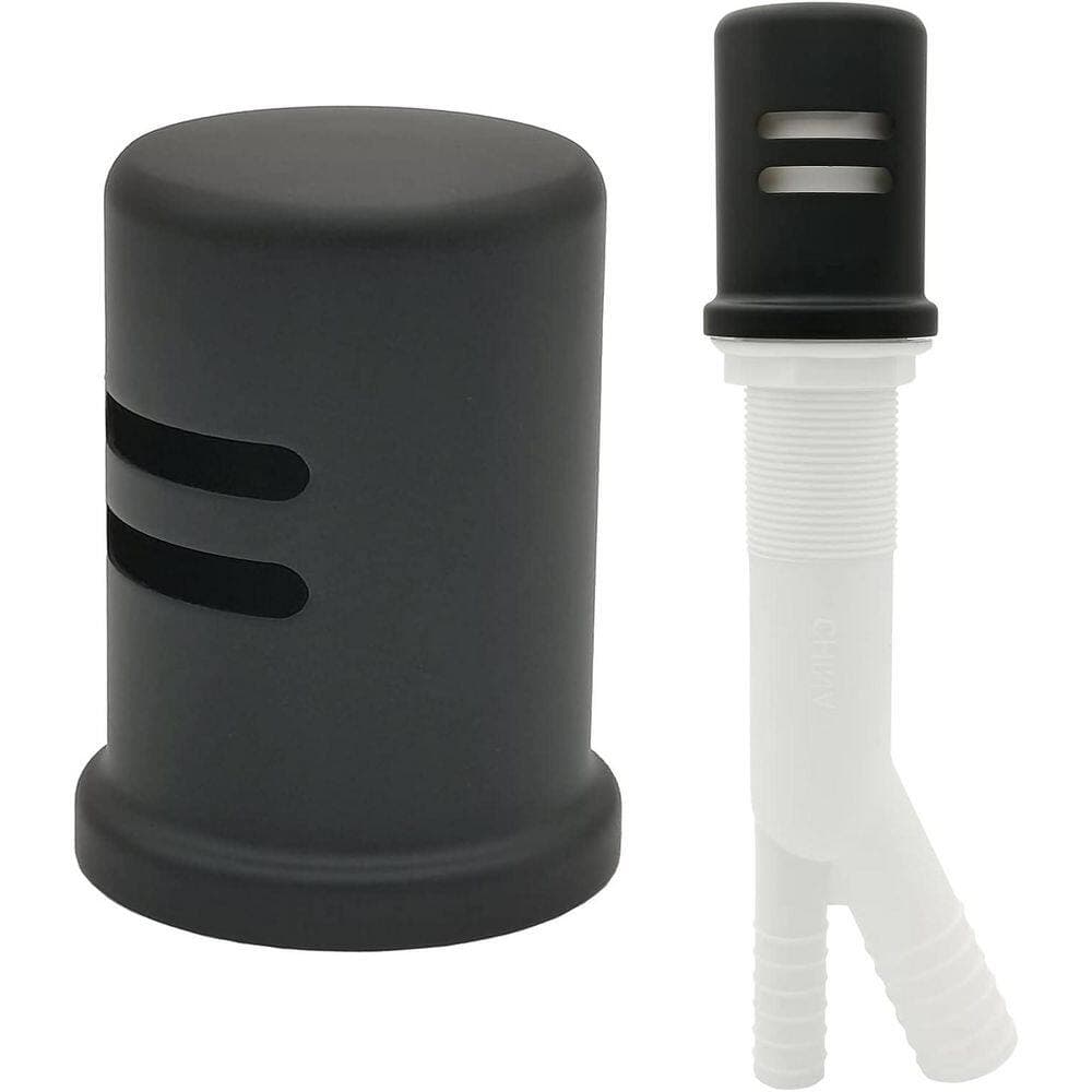Helhom 1-Pack Universal Dishwasher Air Gap Kit with Solid Brass Cap, Replacement Air Gap Cover and Escutcheon, Matte Black