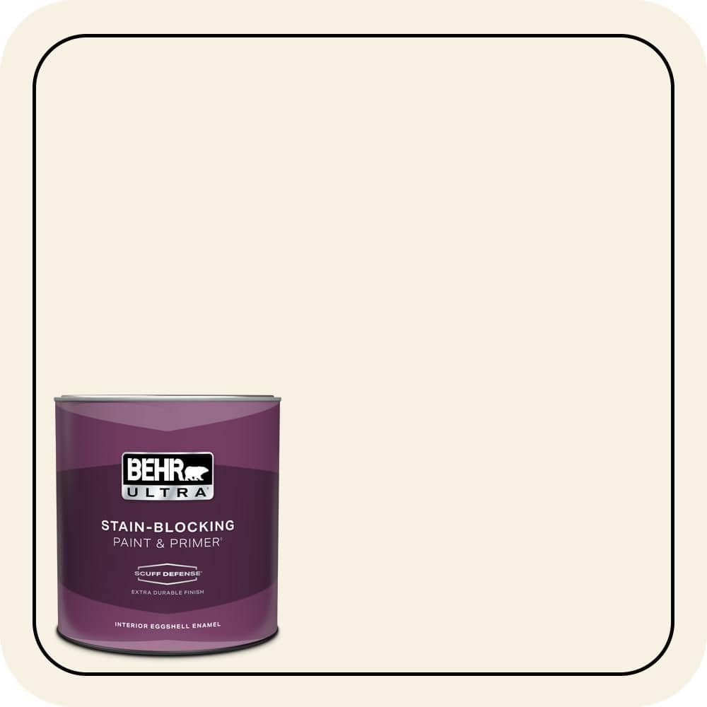 BEHR ULTRA 1 qt. #OR-W14 White Veil Extra Durable Eggshell Enamel Interior Paint & Primer (1)