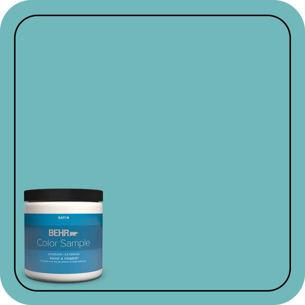 BEHR PREMIUM PLUS 8 oz. #510D-5 Surfer Satin Enamel Interior/Exterior Paint & Primer Color Sample
