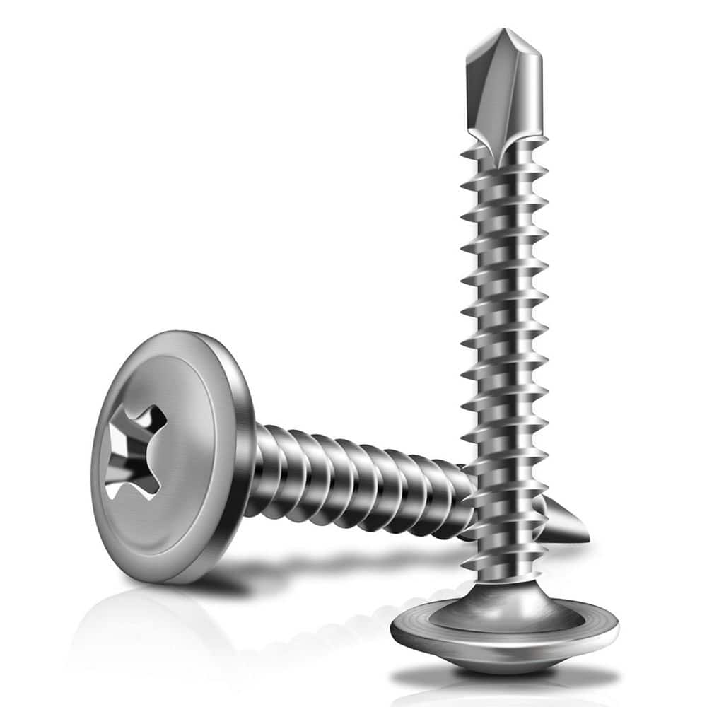 MarySino #8 x 1-1/4 in. 410-Stainless Steel Phillips Truss Head Self Drilling Sheet Metal Screw (300-Pack) (1)