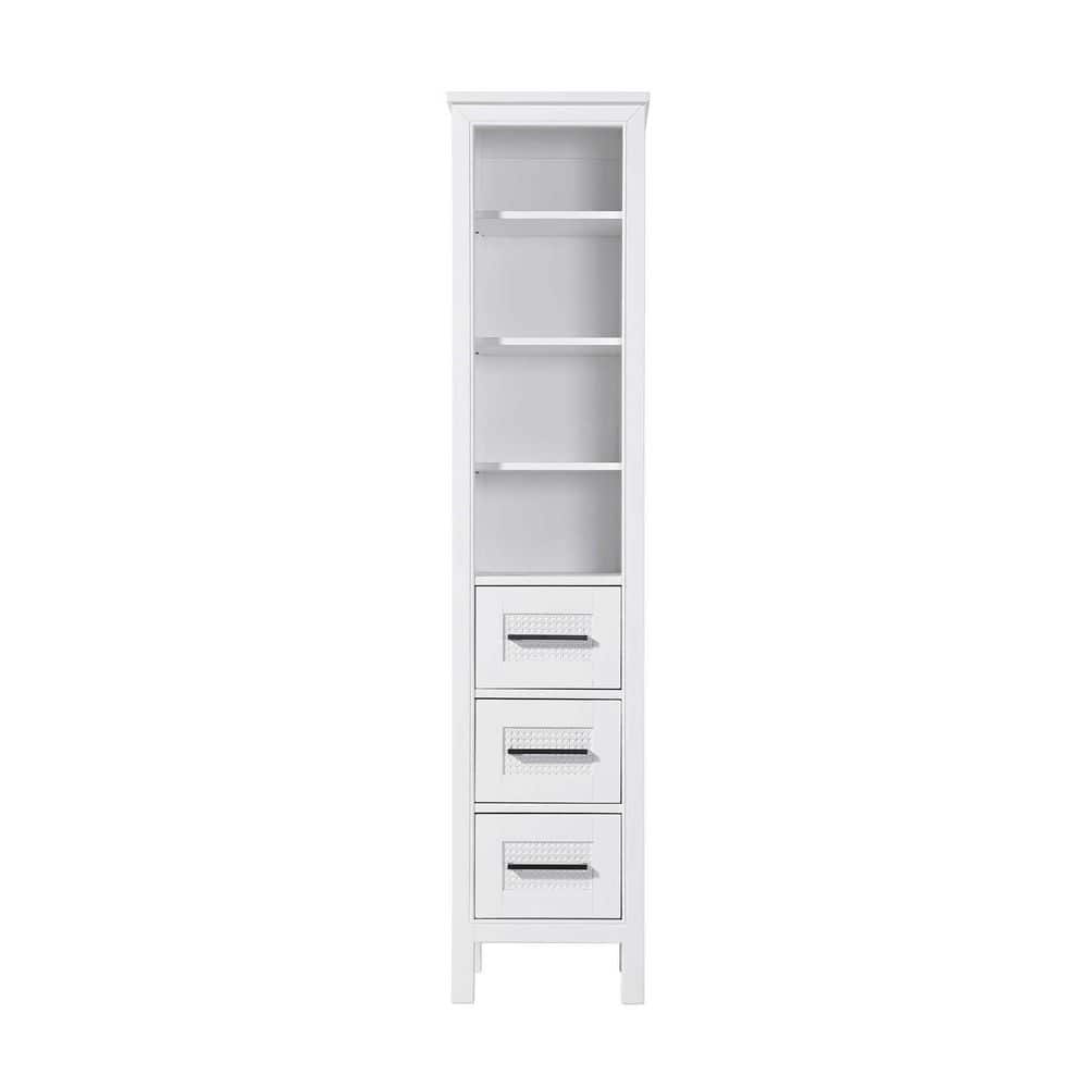 TIMELESS HOME 16 in. W x 18 in. D x 72 in. H White Freestanding Linen Cabinet (1)