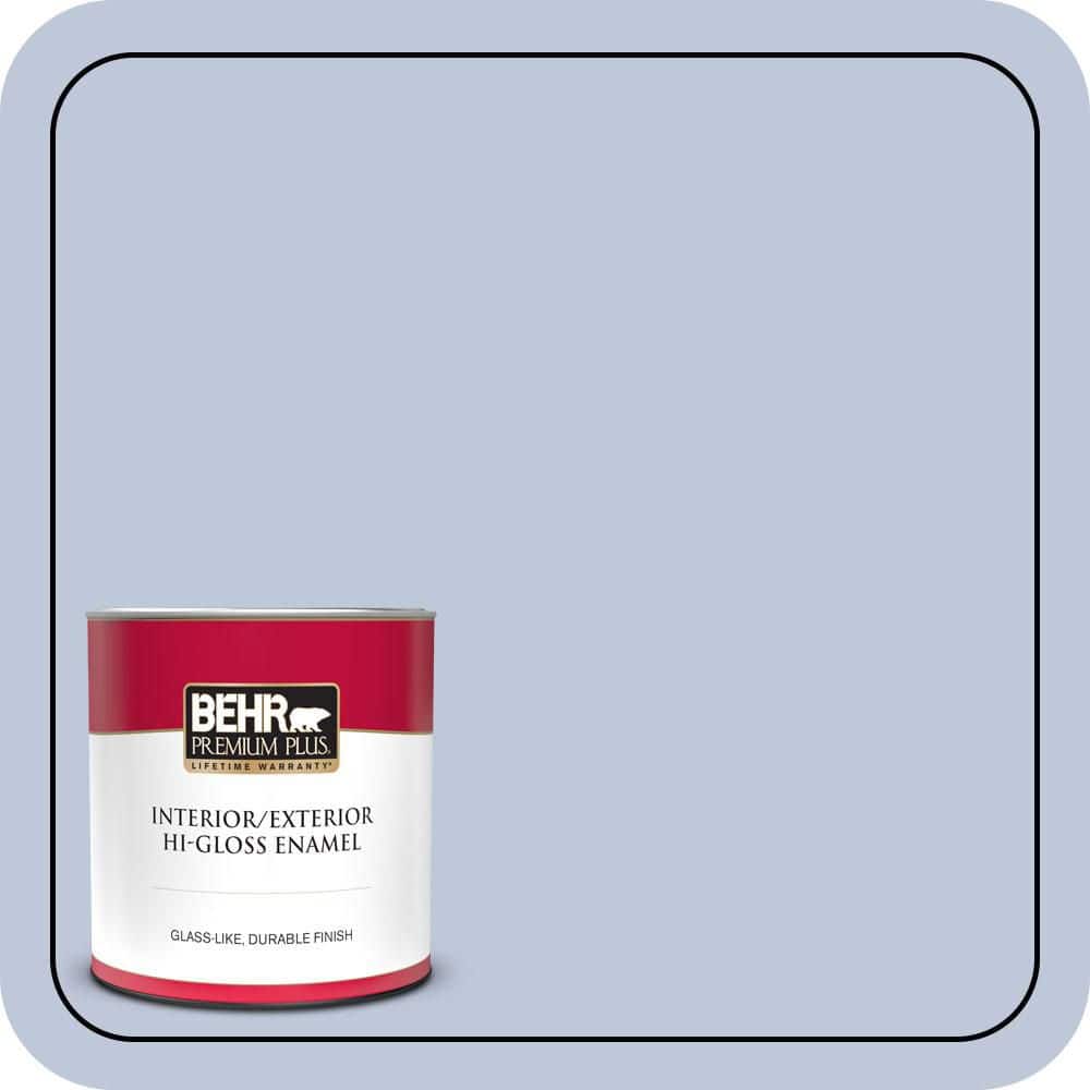 BEHR PREMIUM PLUS 1 qt. #MQ3-62 Dancing Mist Hi-Gloss Enamel Interior/Exterior Paint & Primer