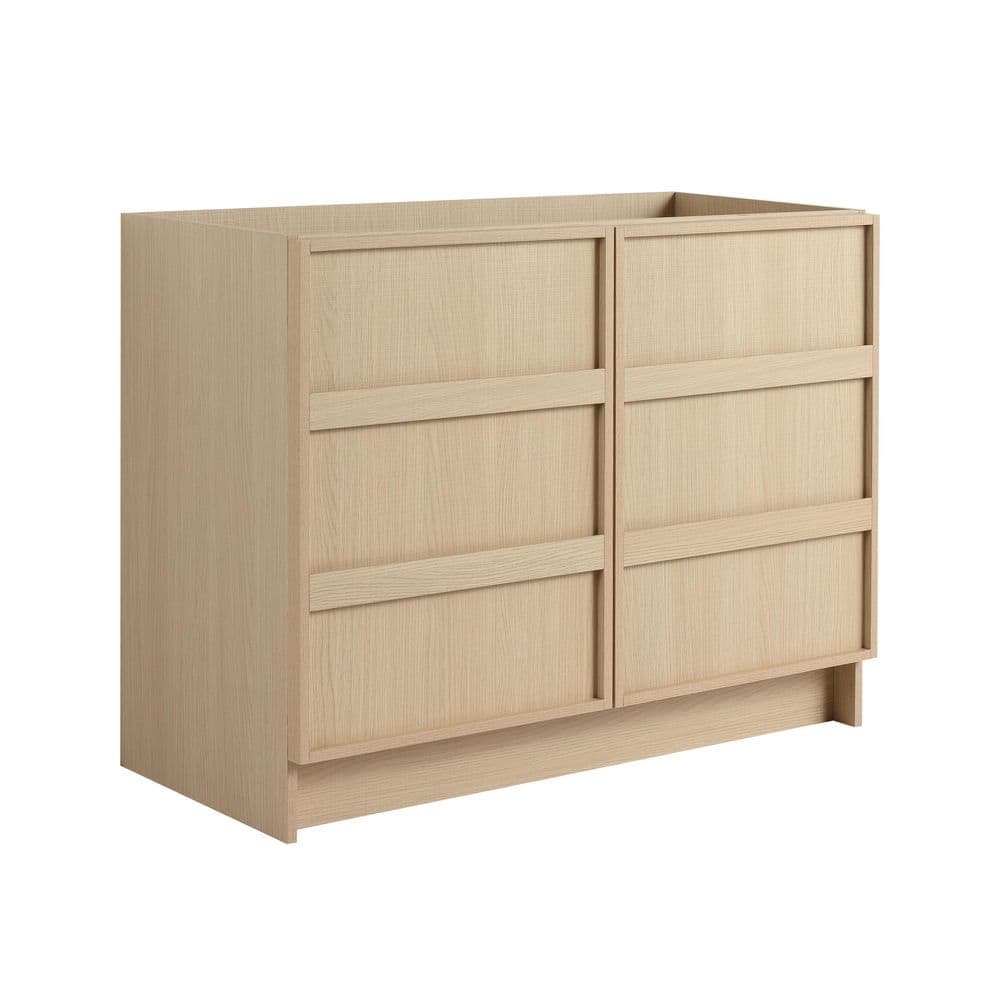 Noble House Joshua 41.75 in. W Modern Freestanding Bath Vanity Cabinet without Top in Oak with 2 Soft Closing Doors