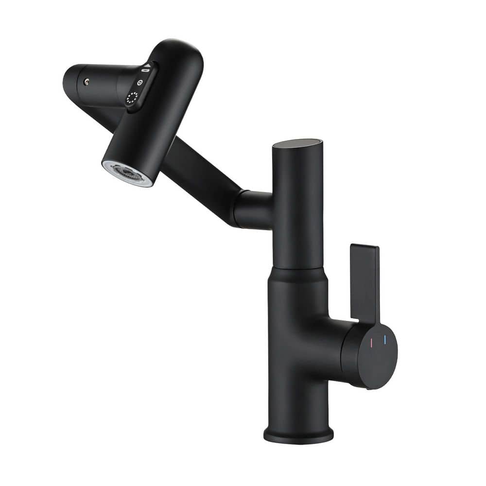BEARSOLIM Bathroom Sink Faucet with 1 Handle Bidet Faucet with Temperature Display Hot and Cold Controls and 360° Swivel in black (1)