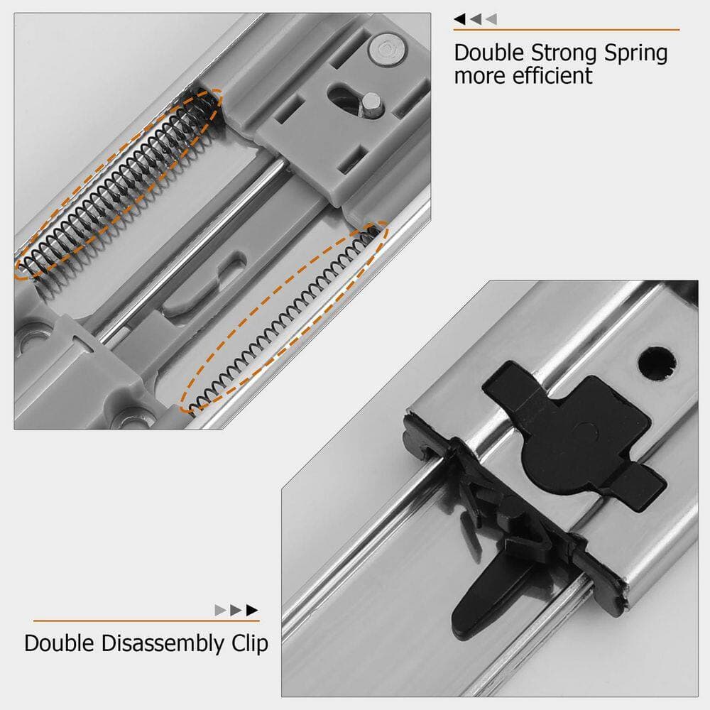 Wudkey 10 Pairs 24 in. Heavy Duty Side Mount Soft Close Ball Bearing Dresser Drawer Slides with 24 in. Extension (3)