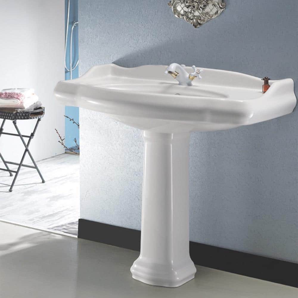 Nameeks Traditional Pedestal Sink in White (2)