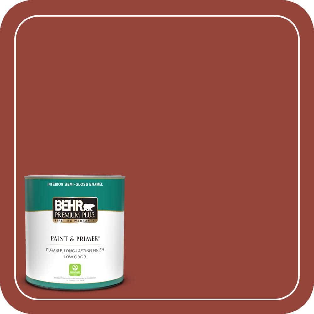 BEHR PREMIUM PLUS 1 qt. #PPU2-17 Morocco Red Semi-Gloss Enamel Low Odor Interior Paint & Primer