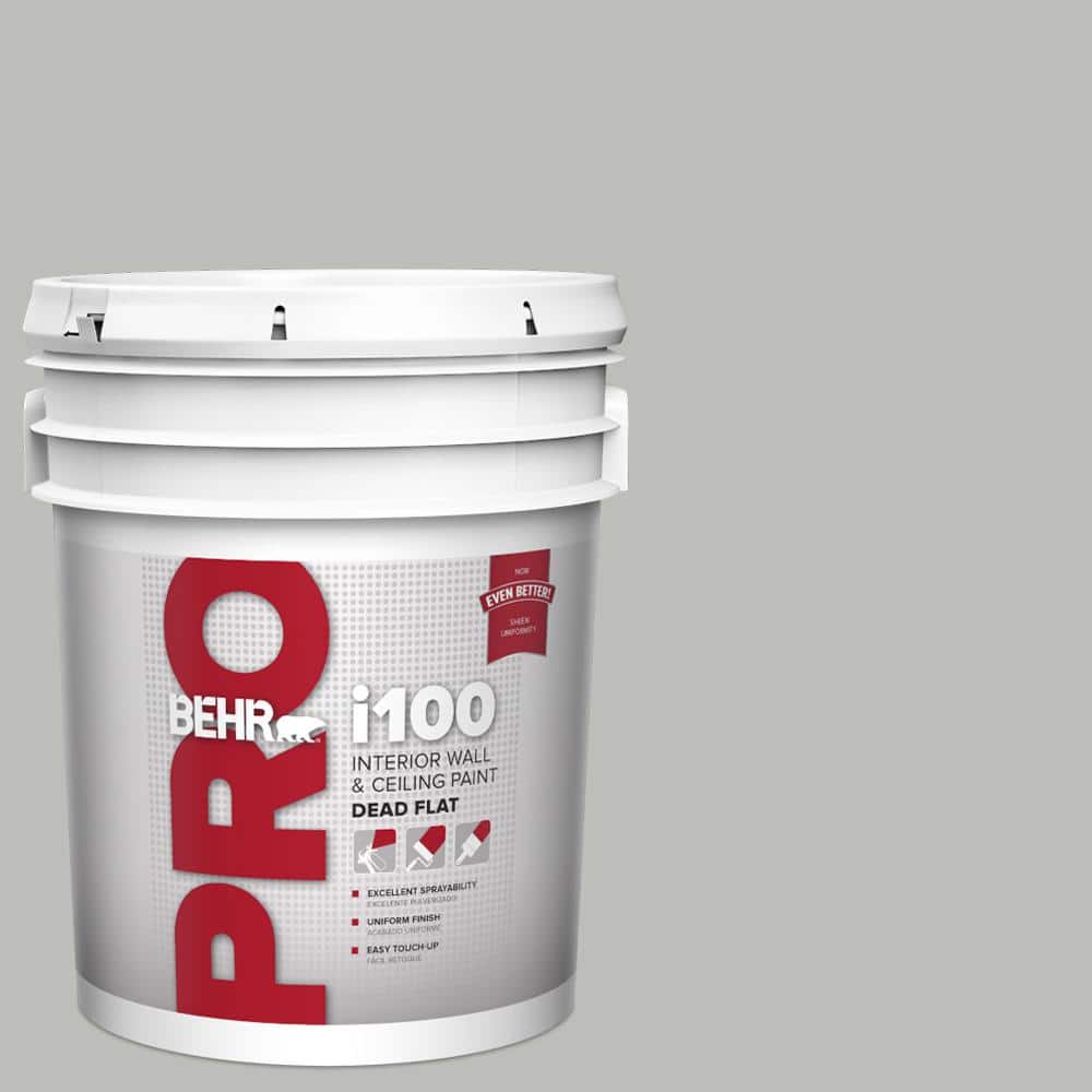 BEHR PRO 5 gal. #PPU24-17 Hailstorm Gray Dead Flat Interior Paint