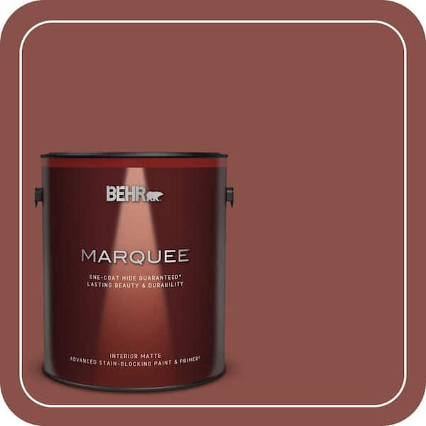 BEHR MARQUEE 1 gal. #S150-6 Spiced Berry One-Coat Hide Matte Interior Paint & Primer (2)