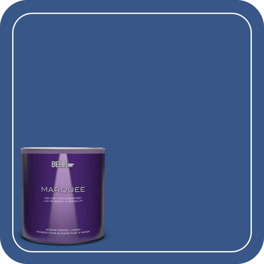 BEHR MARQUEE 1 qt. #S-G-590 Southern Blue Eggshell Enamel Interior Paint & Primer