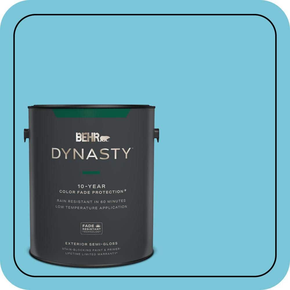 BEHR DYNASTY 1 gal. #520B-4 Water Flow Semi-Gloss Enamel Exterior Stain-Blocking Paint & Primer