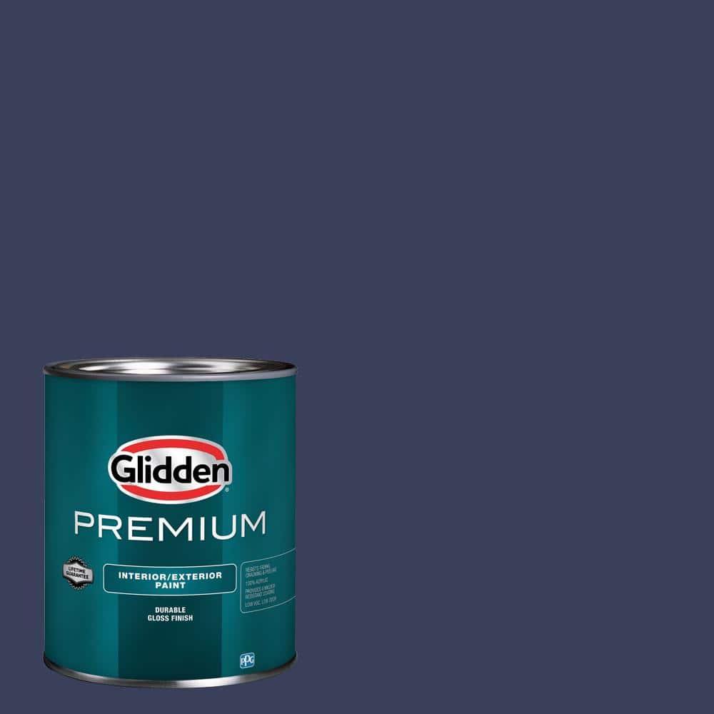 Glidden Premium 1 qt. Victory Blue PPG1165-7 High Gloss Interior/Exterior Trim, Door and Cabinet Paint
