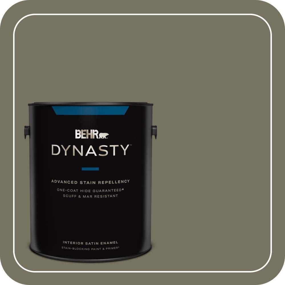 BEHR DYNASTY 1 gal. #N350-6 Peppergrass One-Coat Hide Satin Enamel Interior Stain-Blocking Paint & Primer