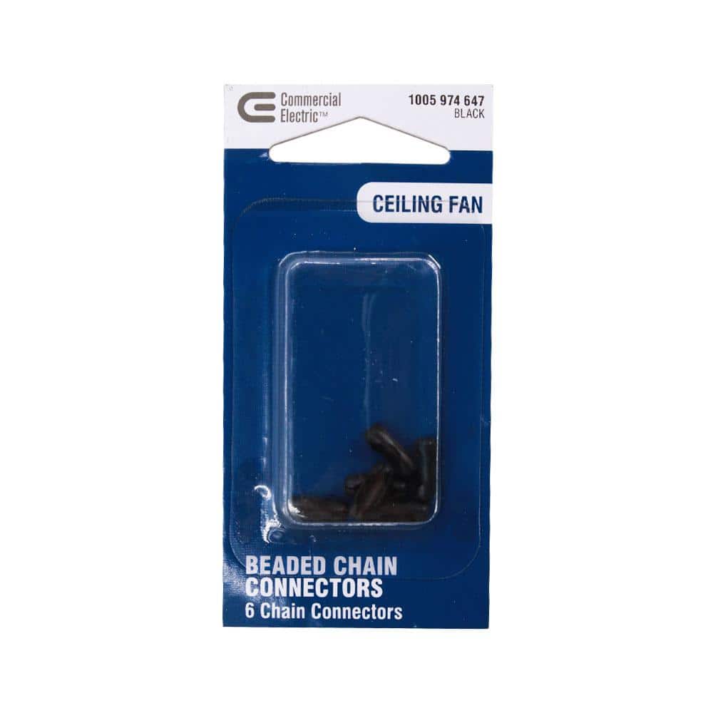 Commercial Electric Black Beaded Chain Connectors (6-Pack) for Ceiling Fans (3)
