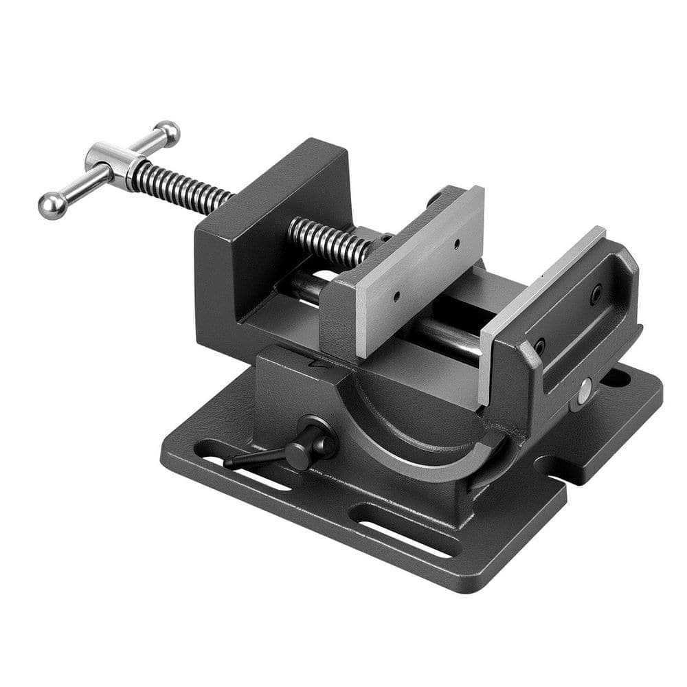 SKYSHALO 1-Piece Tilting Vise, 4.25 in. Jaw Width, Portable Drill Press Bench Vise, 0-90° Adjustable Tilt, Durable Cast Iron (1)