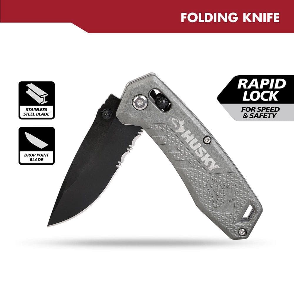 Husky Rapid Lock Folding Sporting Pocket Knife (4)
