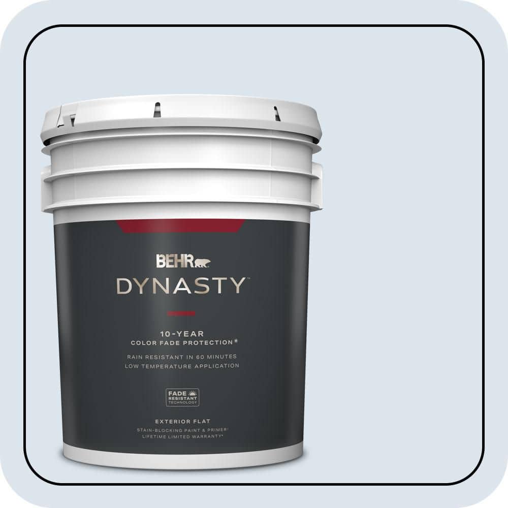 BEHR DYNASTY 5 gal. #600C-1 Mystic Light Flat Exterior Stain-Blocking Paint & Primer