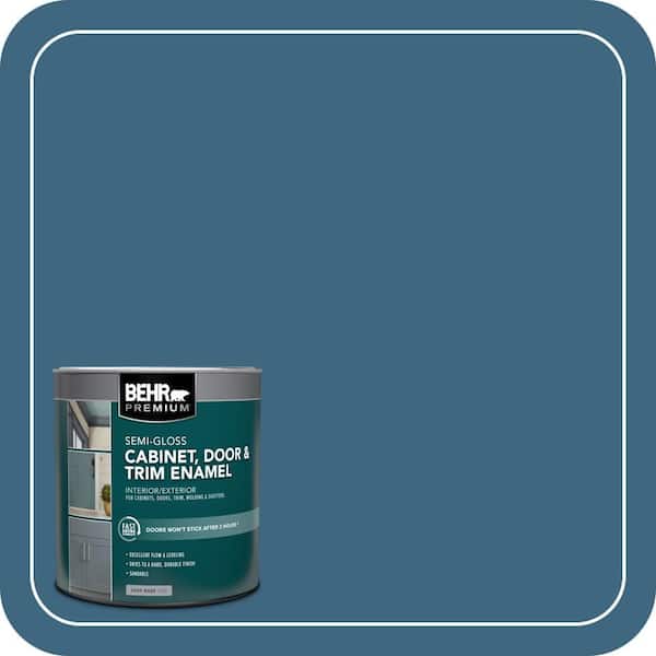 BEHR PREMIUM 1 qt. #MQ5-61 Ocean Storm Semi-Gloss Enamel Interior/Exterior Cabinet, Door & Trim Paint (2)