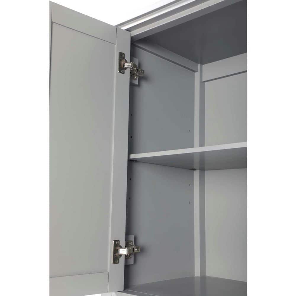 TIMELESS HOME 18 in. W x 72 in. D x in. H Gray Freestanding Linen Cabinet (3)