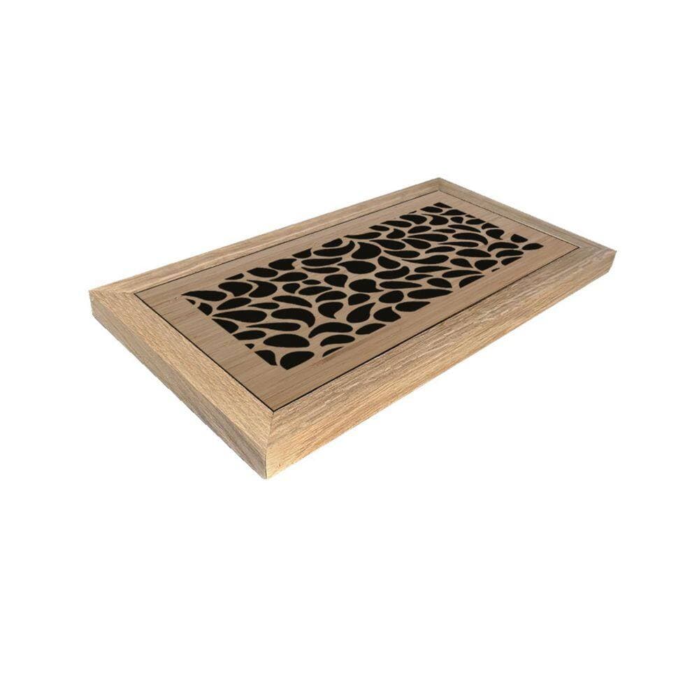 STELLAR Hardwood Floor Register, Duct Opening 6X12 (Overall 9x15) - Rain Drop Design (2)