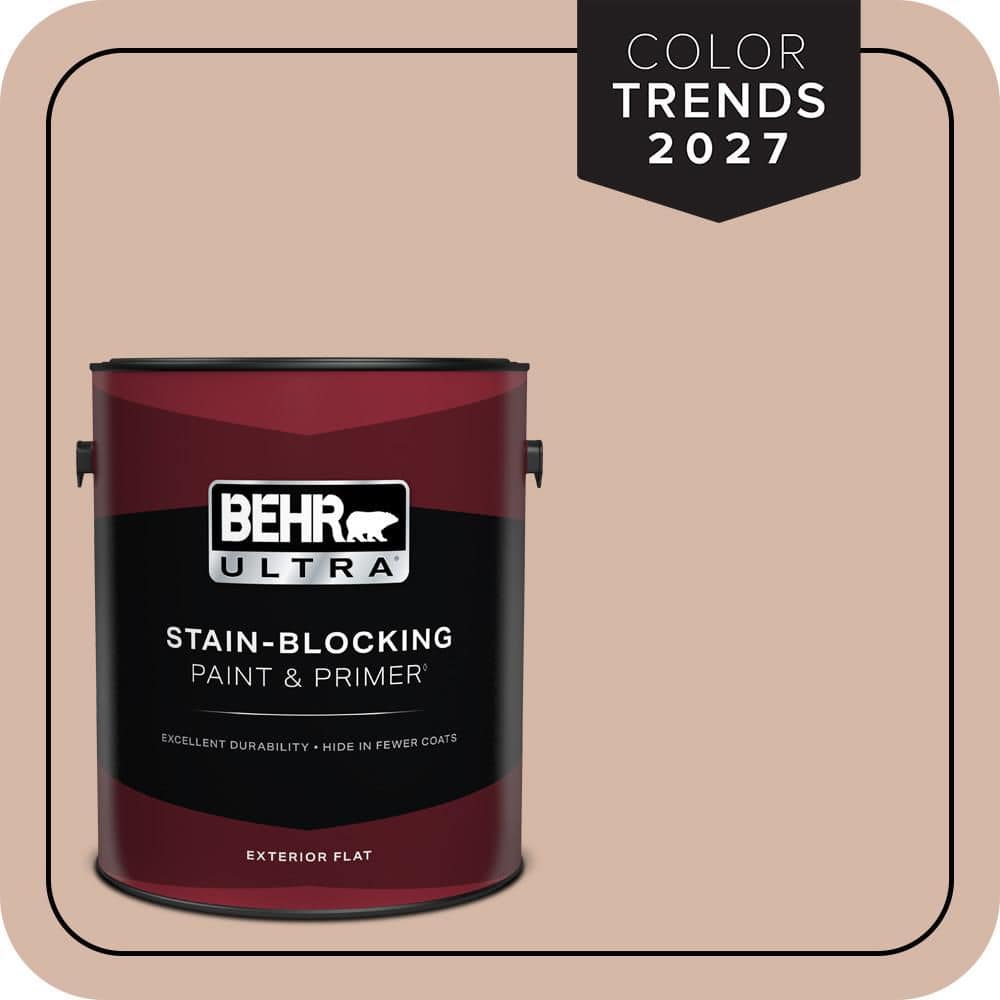 BEHR ULTRA 1 gal. #S190-3 Sedona Pink Flat Exterior Paint & Primer