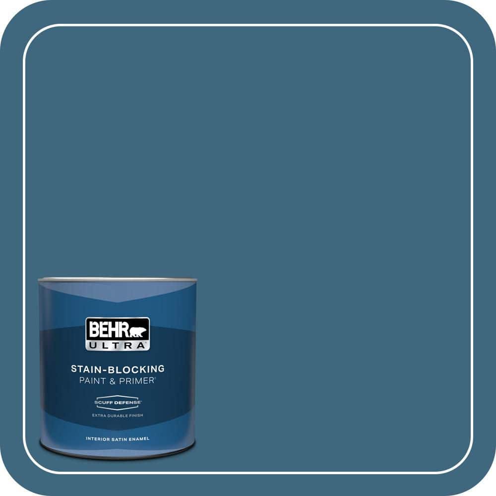 BEHR ULTRA 1 qt. #MQ5-61 Ocean Storm Extra Durable Satin Enamel Interior Paint & Primer