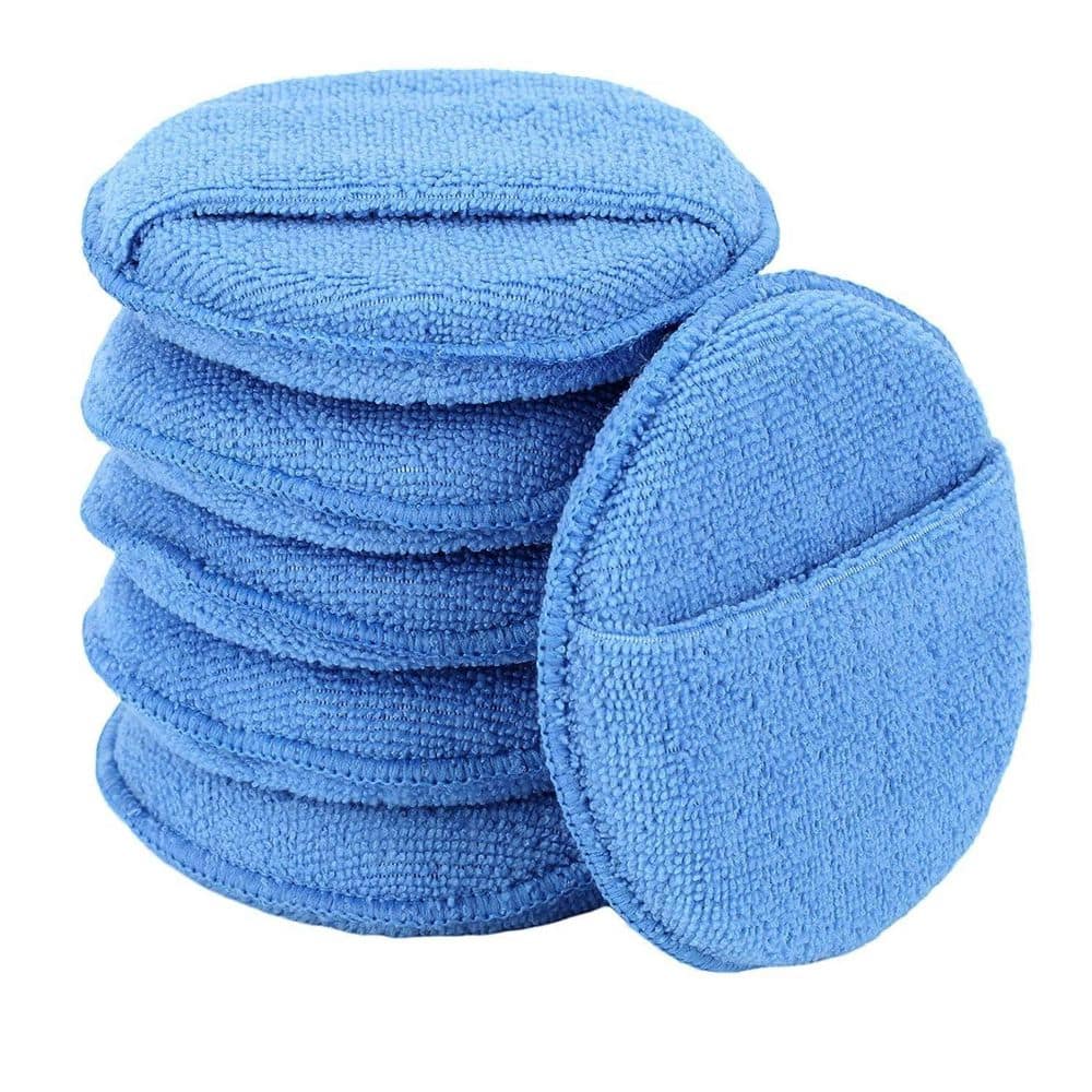 LAIFUCAM 5 Inch Microfiber Sponge Wax Applicator Pads with Finger Pocket for Car Cleaning and Polishing (6 Pack) (1)