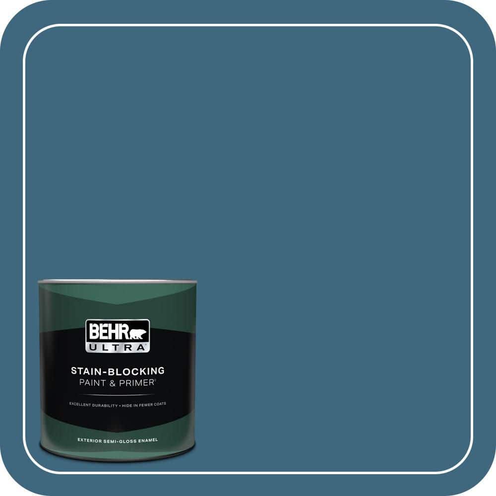 BEHR ULTRA 1 qt. #MQ5-61 Ocean Storm Semi-Gloss Enamel Exterior Paint & Primer
