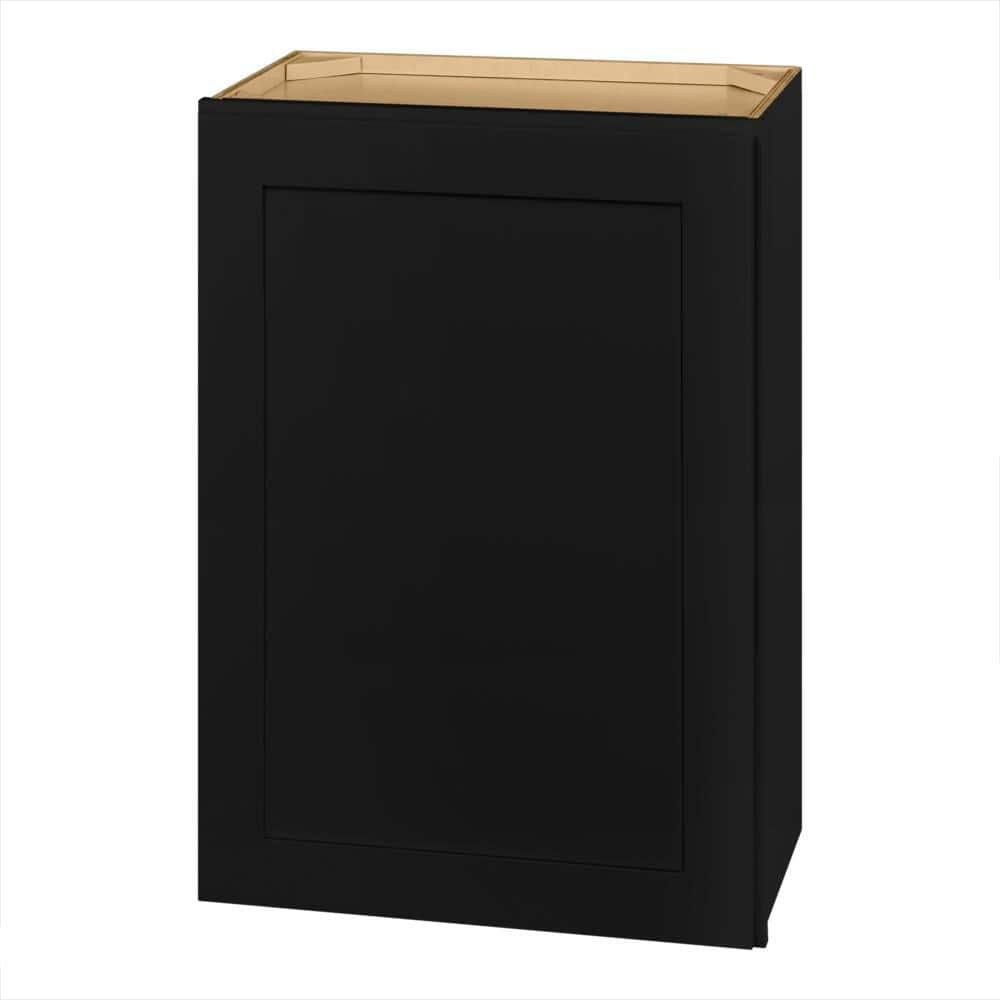 Hampton Bay Avondale 21 in. W x 12 in. D x 42 in. H Ready to Assemble Plywood Shaker Wall Kitchen Cabinet in Raven Black