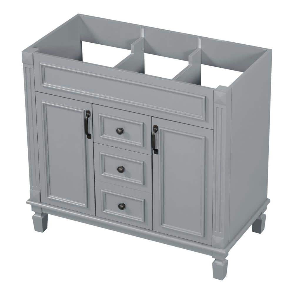 Cesicia Modern MDF Bath Vanity Cabinet without Top with 2 Soft Closing Doors and 2 Drawers (4)