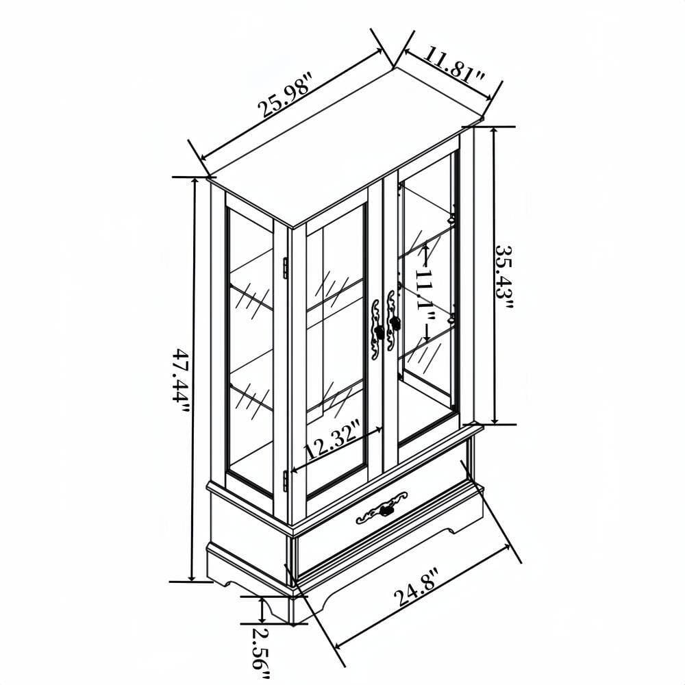 COWLOWN 25.98 in. W x 11.81 in. D x 47.44 in. H Bathroom White Linen Cabinet (2)