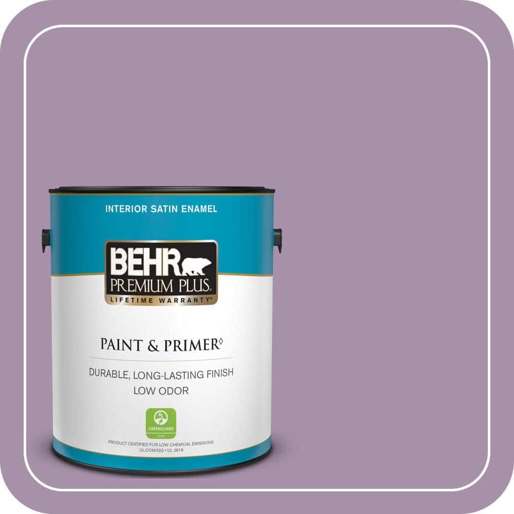 BEHR PREMIUM PLUS 1 gal. #MQ5-33 Uptown Girl Satin Enamel Low Odor Interior Paint & Primer