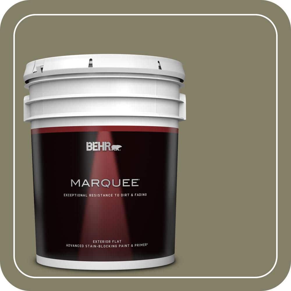 BEHR MARQUEE 5 gal. #QE-37 Knotweed Flat Exterior Paint & Primer