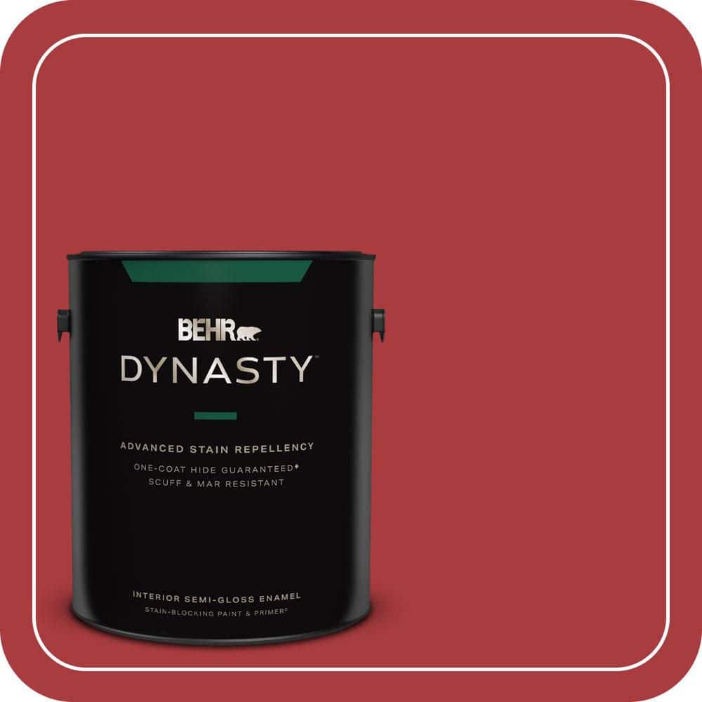 BEHR DYNASTY 1 gal. #S-G-160 California Poppy Semi-Gloss Enamel Interior Stain-Blocking Paint & Primer