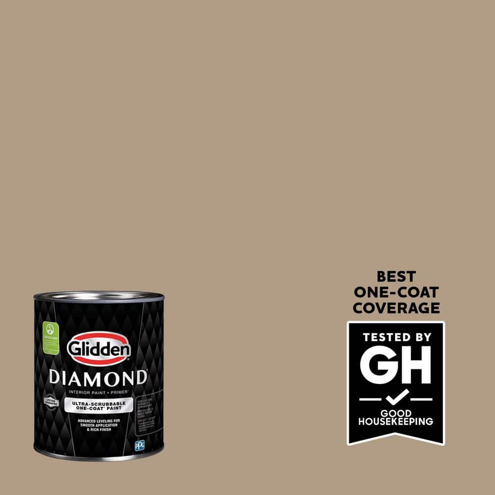Glidden Diamond 1 qt. PPG1077-4 Weathered Wood Flat Interior Paint with Primer