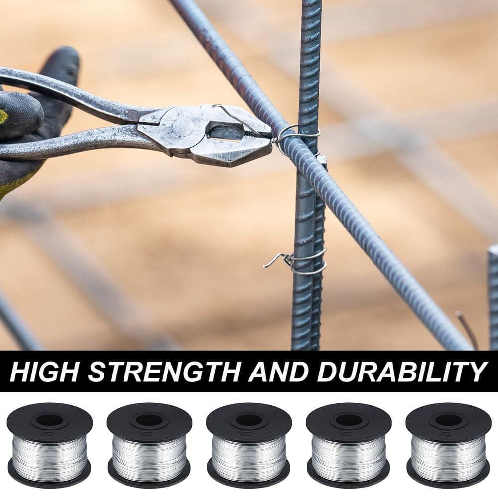 xinyoec 360 ft. Rebar Tie Wire Coils, Heavy Duty Spoolsfor Automatic Twister and Binding Machines (5-Pack) (3)