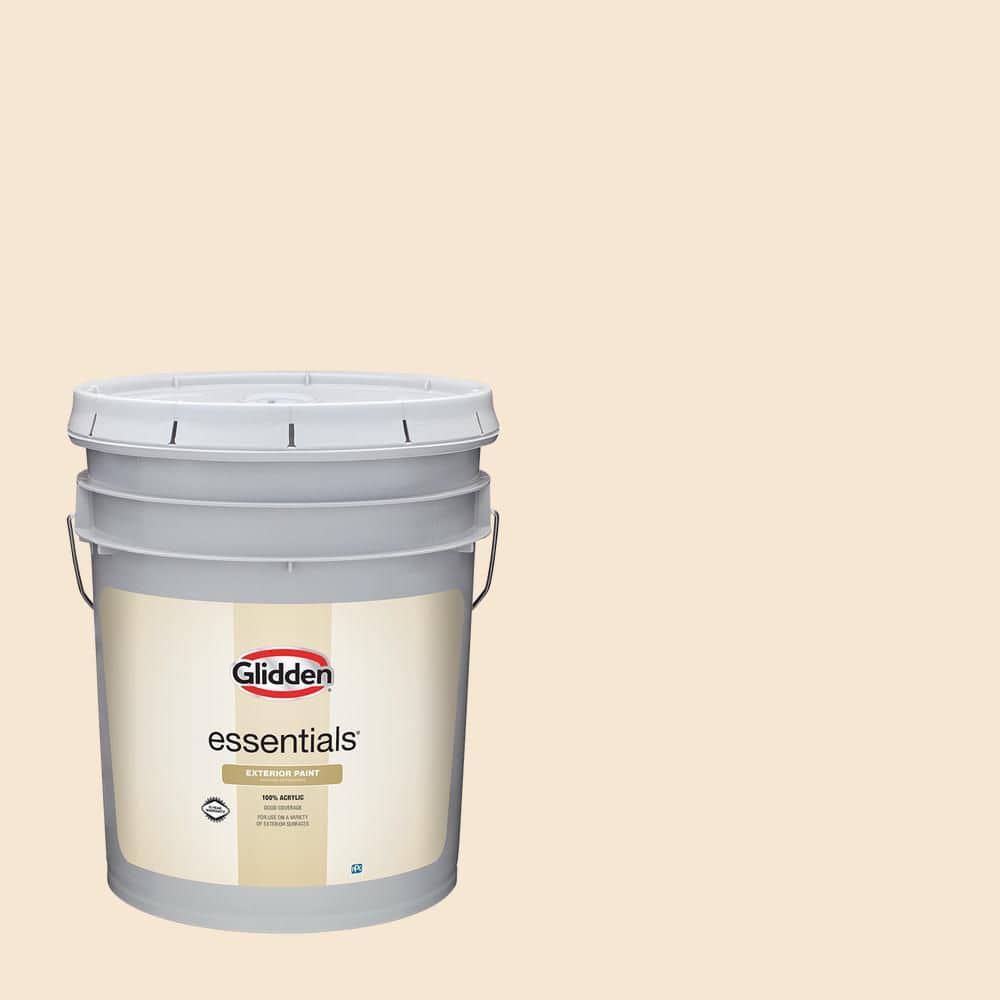 Glidden Essentials 5 gal. PPG1089-1 Pita Bread Flat Exterior Paint