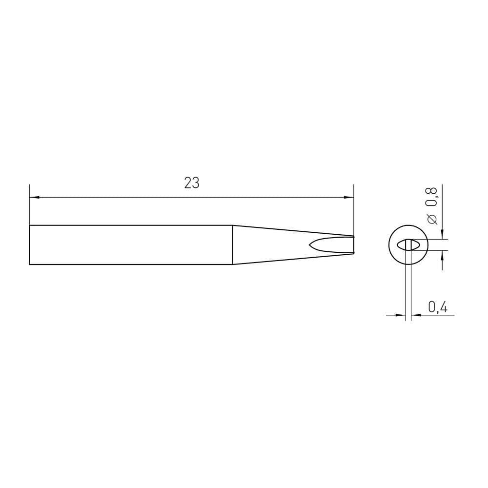 Weller RT Micro Active Soldering Tip, Chisel, 0.8 mm x 0.4 mm (2)